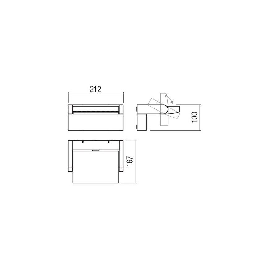 Redo 90584 - LED vägglampa för utomhusbruk FLIP LED/20W/230V CRI 90 3000K IP54 antracit