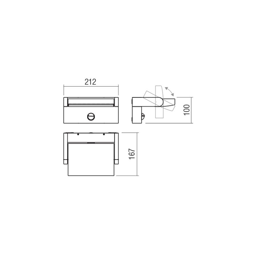 Redo 90587 - LED Utomhus vägglampa med sensor FLIP LED/20W/230V CRI 90 3000K IP54 antracit