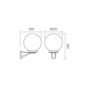 Redo 9789 - Vägglampa för utomhusbruk SFERA 1xE27/42W/230V IP44 vit