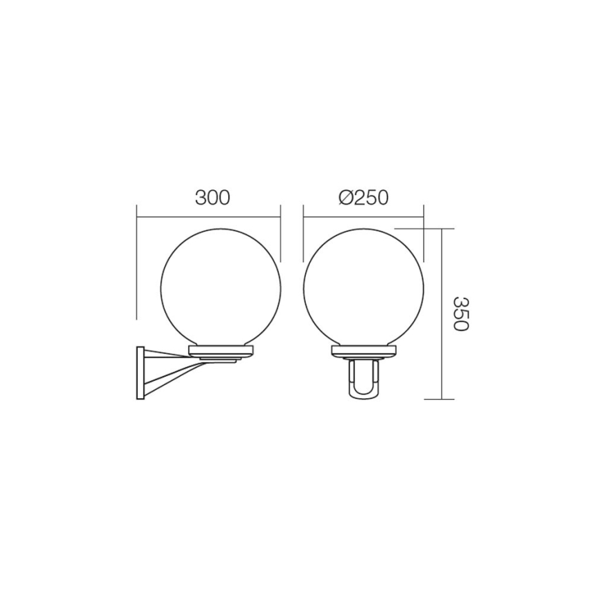 Redo 9789 - Vägglampa för utomhusbruk SFERA 1xE27/42W/230V IP44 vit