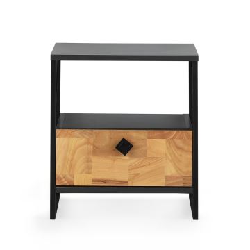 Sängbord ALTUNIZADE 50x45 cm svart/brun