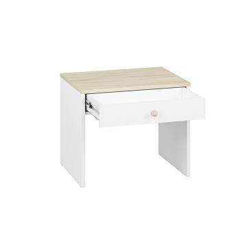 Sängbord BUBO 58x69 cm vit/beige