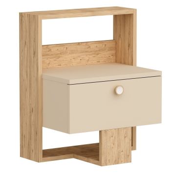 Sängbord SNEKER 60x48,6 cm beige/tall atlantic