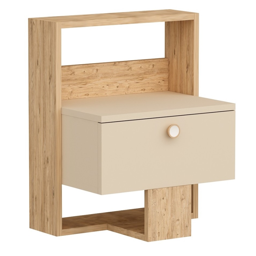 Sängbord SNEKER 60x48,6 cm beige/tall atlantic