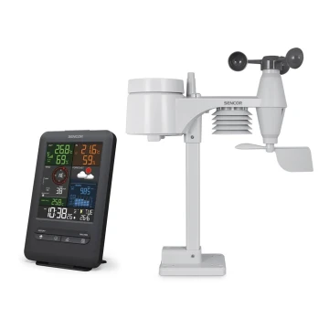 Sencor - Professionell väderstation med färgdisplay Data kontakt  väckarklocka 1xCR2032