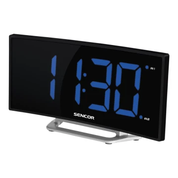 Sencor - Väckarklocka med LED display 1,5W/1xCR2032/5V svart