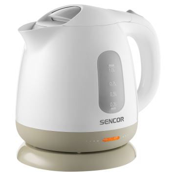 Sencor - Vattenkokare 1 l 1100W/230V vit/beige