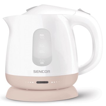 Sencor - Vattenkokare 1 l 1100W/230V vit/rosa