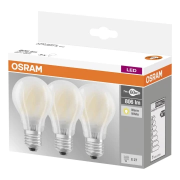 SET 3x LED-lampor VINTAGE E27/7W/230V 2700K - Osram