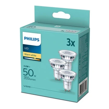 SET 3xLED-lampa Philips GU10/4,6W/230V 2700K