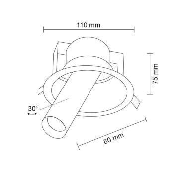 Shilo - Infälld spotlight 1xGU10/15W/230V diameter  11 cm svart