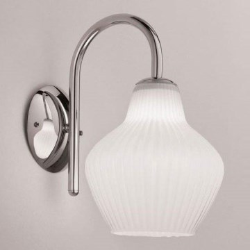 SIRU - Vägglampa LONDON 1xE27/60W/230V vit/skinande krom Venetiansk glas