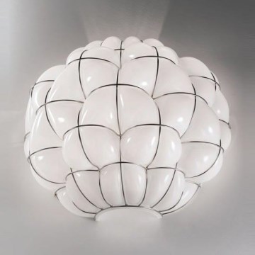 SIRU - Vägglampa POUFF 1xE27/60W/230V krom/vit Venetiansk glas