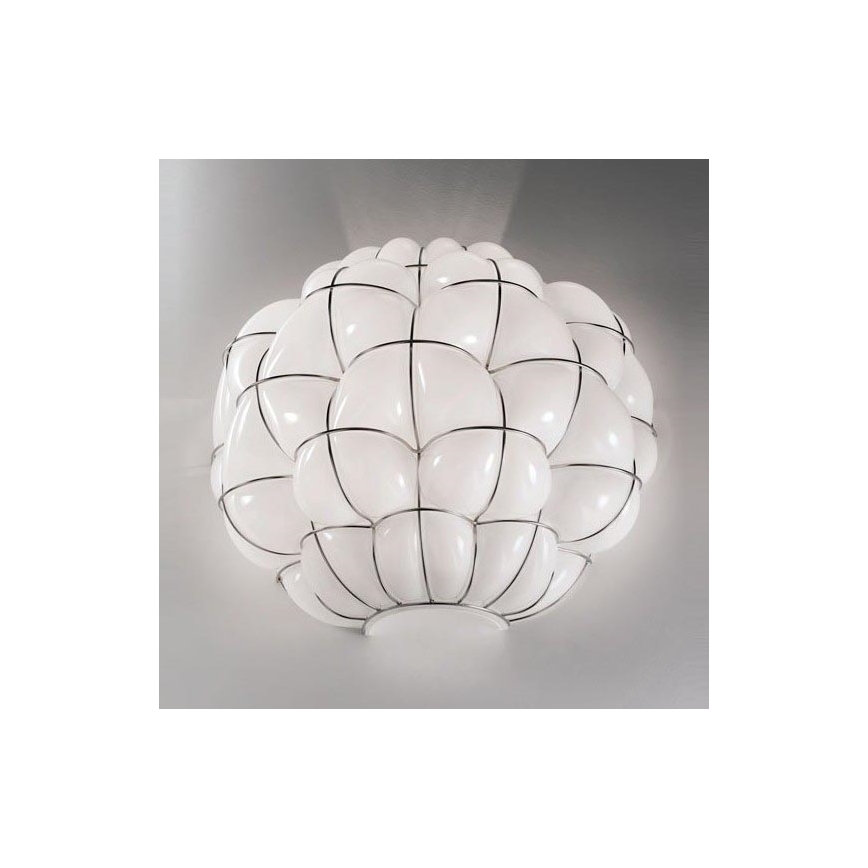 SIRU - Vägglampa POUFF 1xE27/60W/230V krom/vit Venetiansk glas