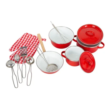 Small Foot - Children's metall kitchenware röd