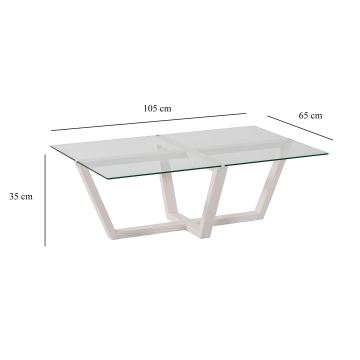 Soffbord AMALFI 35x105 cm tall/genomskinlig