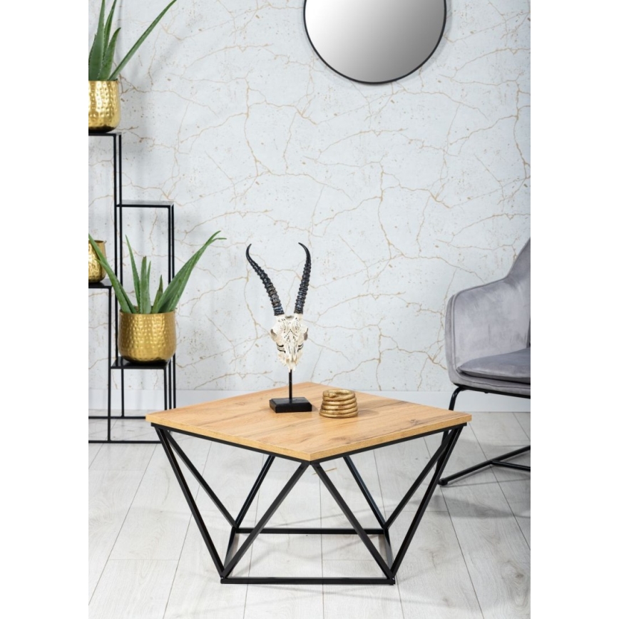 Soffbord DIAMOND 60x60 cm svart/brun