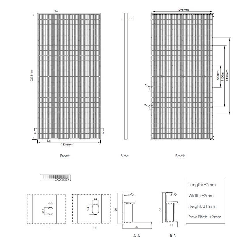 Solcellspanel JINKO 575Wp IP68 Halvskuren bifacial