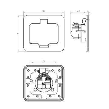 Utomhus inbyggd golv socket IP55 vinklat