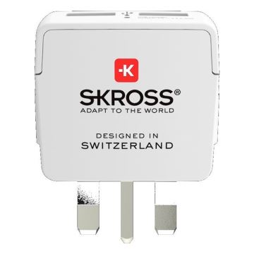 Reseadapter för Storbritannien 230V + 2x USB-uttag