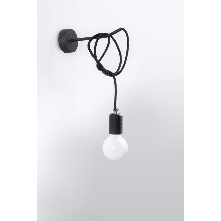 Sollux SL.0373 - Väggbelysning EDISON 1xE27/60W/230V svart