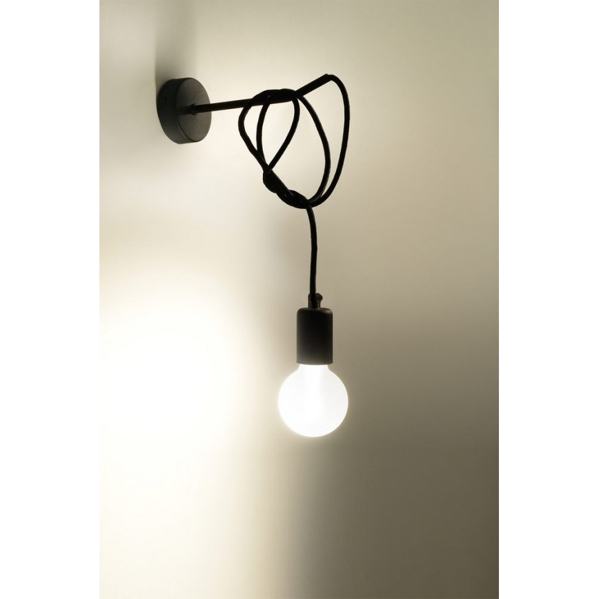 Sollux SL.0373 - Väggbelysning EDISON 1xE27/60W/230V svart