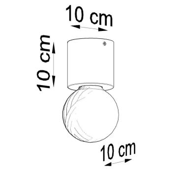 Taklampa SALGADO 1xE27/60W/230V bok