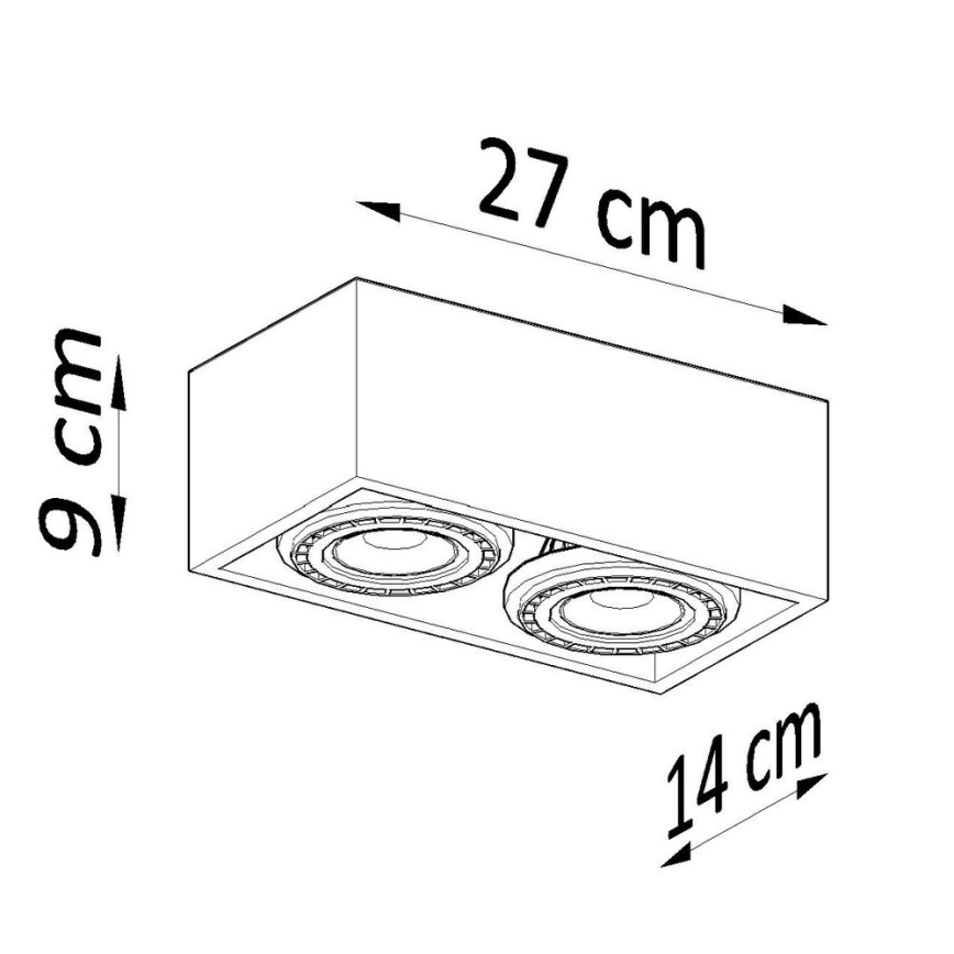 Taklampa QUATRO AR111 2xGU10/40W/230V betong