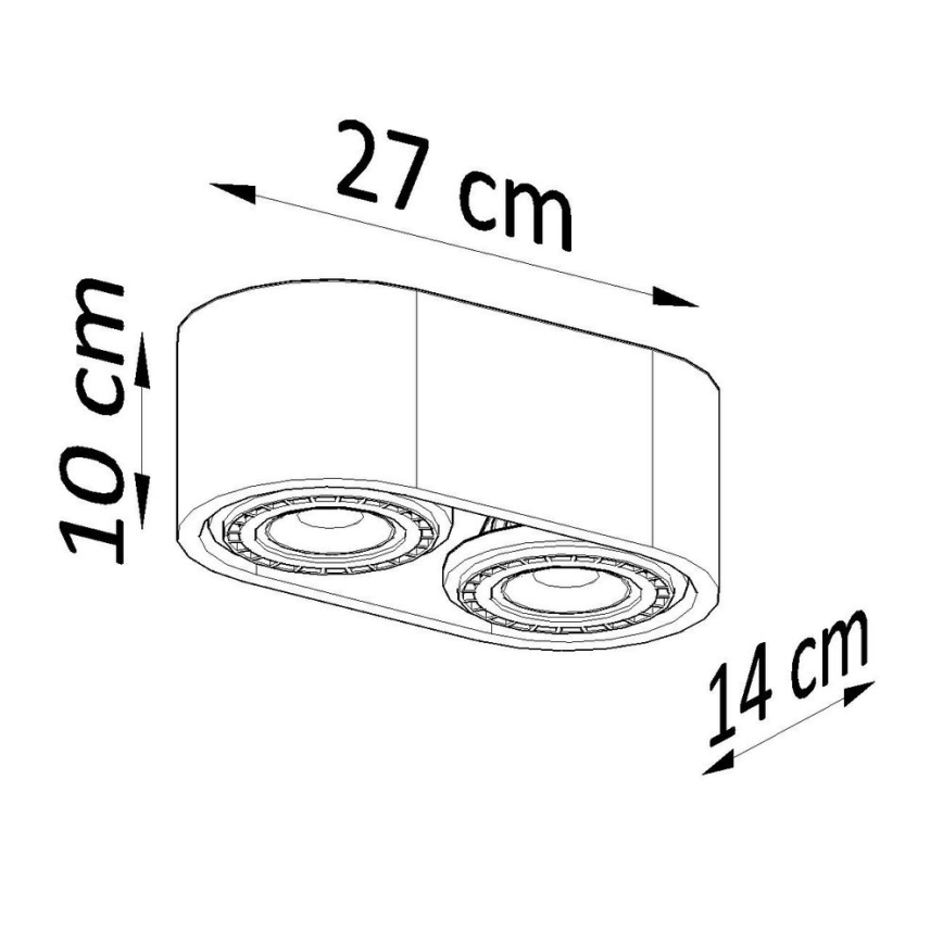 Taklampa BASIC AR111 2xGU10/40W/230V bok