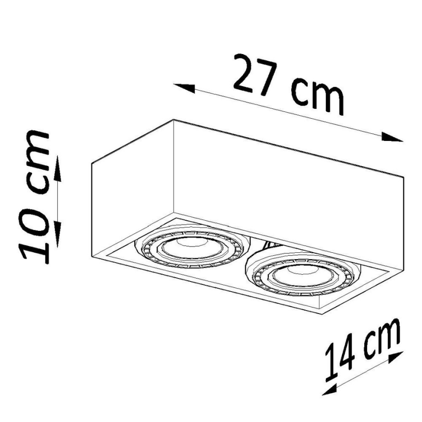 Taklampa QUATRO AR111 2xGU10/40W/230V bok