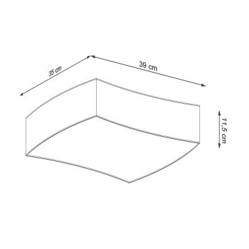 Taklampa  SQUARE 2xE27/60W/230V vit