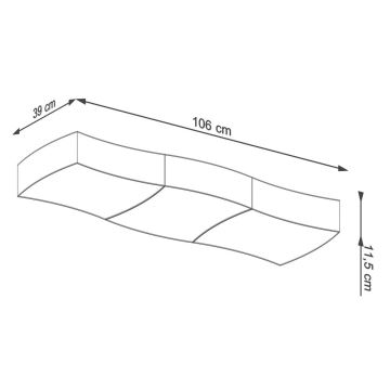 Taklampa  SQUARE 6xE27/60W/230V vit