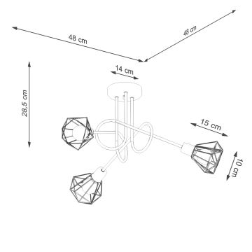 Pendelkrona ARTEMIS 3xE14/40W/230V svart