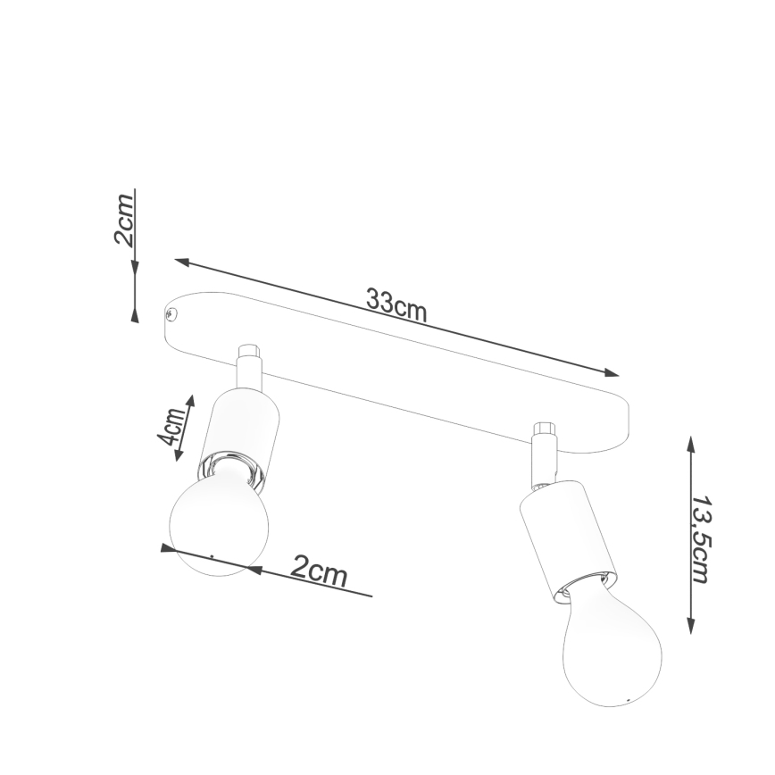 Spotlight FORNES 2xE27/60W/230V svart