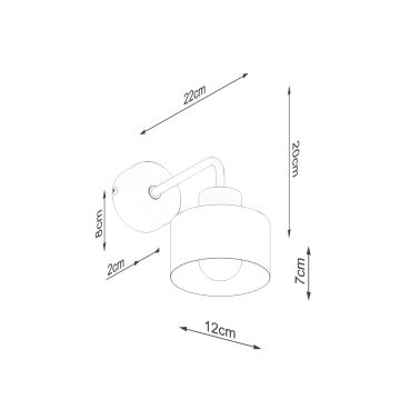 Vägglampa SAVAR 1xE27/60W/230V svart