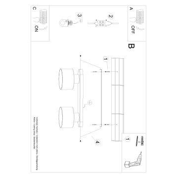 Taklampa SAVAR 2xE27/60W/230V svart