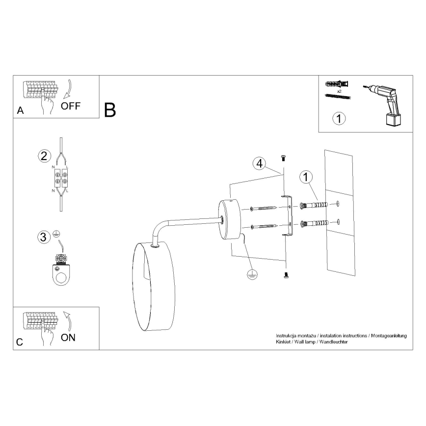 Vägglampa TITRAN 1xE27/60W/230V vit