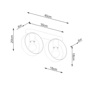 Taklampa TITRAN 2xE27/60W/230V vit