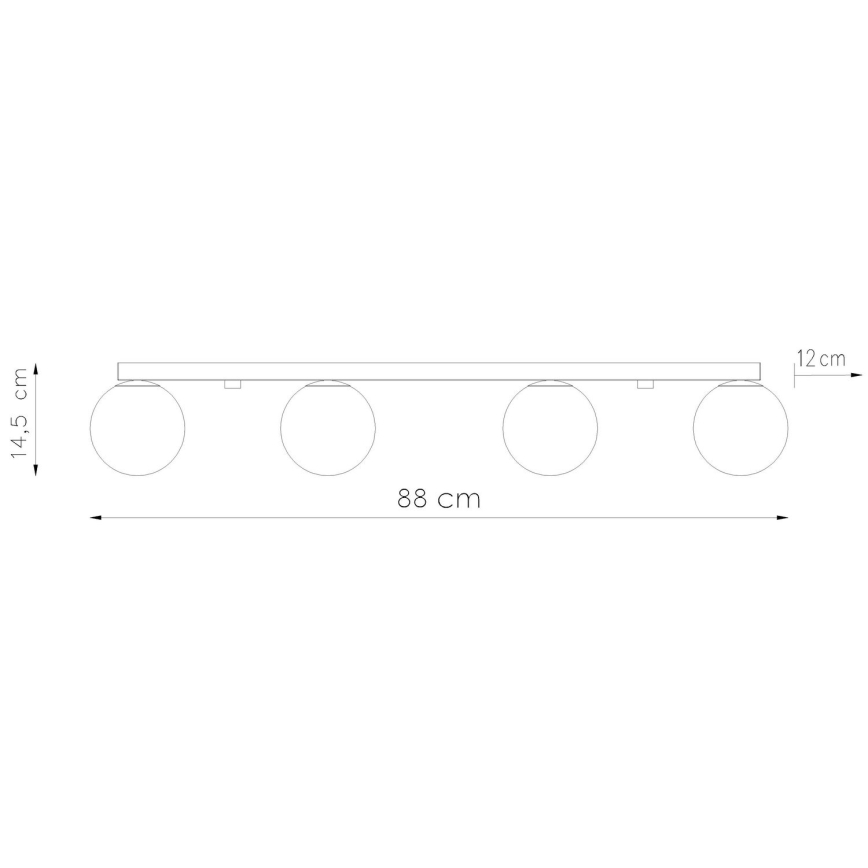 Taklampa YOLI 4xG9/12W/230V vit