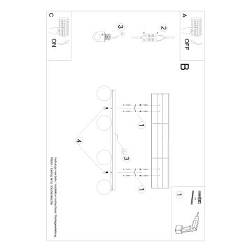 Taklampa YOLI 4xG9/12W/230V vit