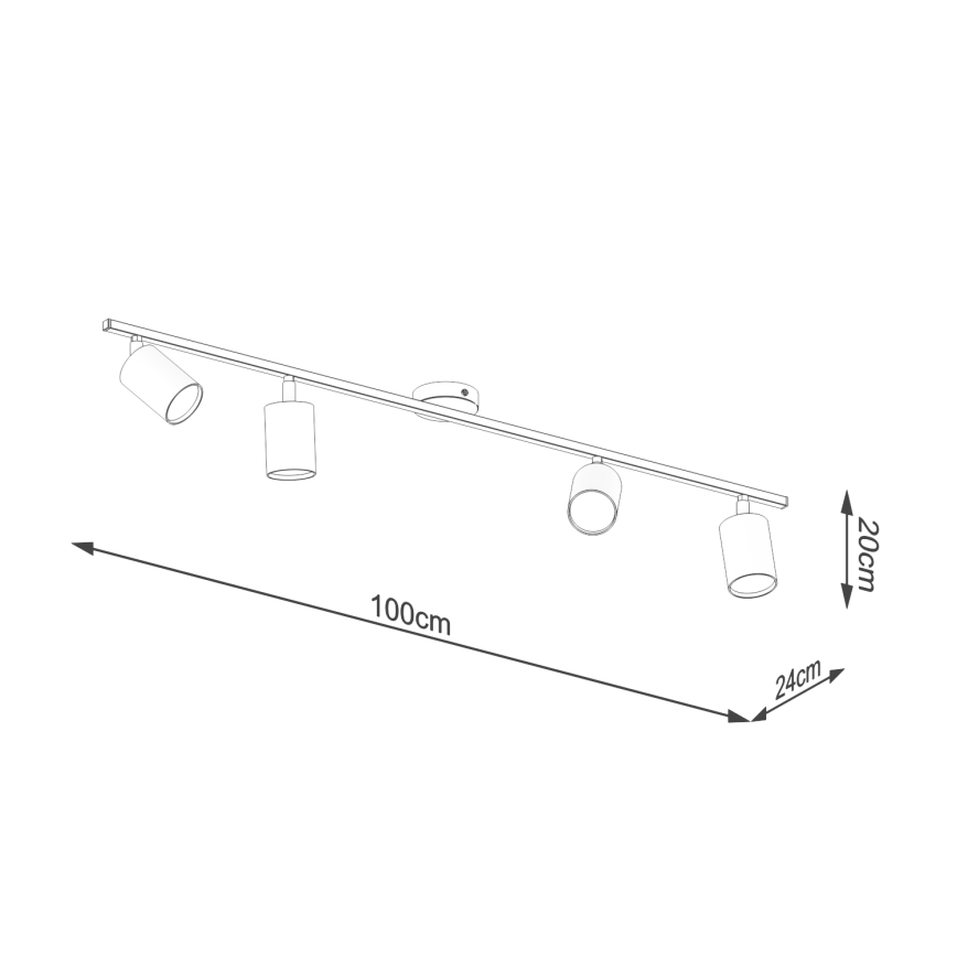 Spotlight LEMMI 4xGU10/10W/230V svart