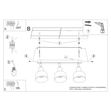 Spotlight ELBA 3xE27/15W/230V vit