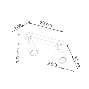 Spotlight FAGER 2xGU10/10W/230V svart