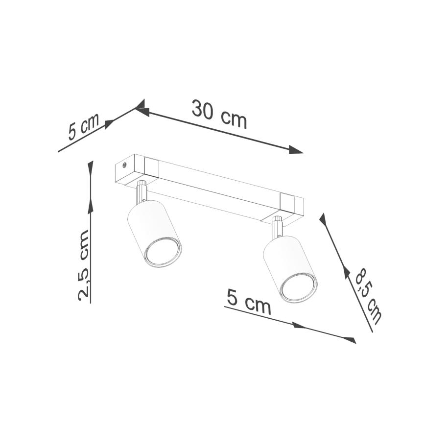 Spotlight FAGER 2xGU10/10W/230V svart