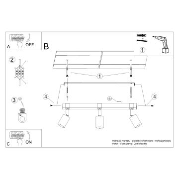 Spotlight FAGER 3xGU10/10W/230V svart