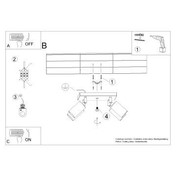 Spotlight WINX 4xGU10/10W/230V svart/krom