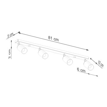 Spotlight WINX 4xGU10/10W/230V svart/krom