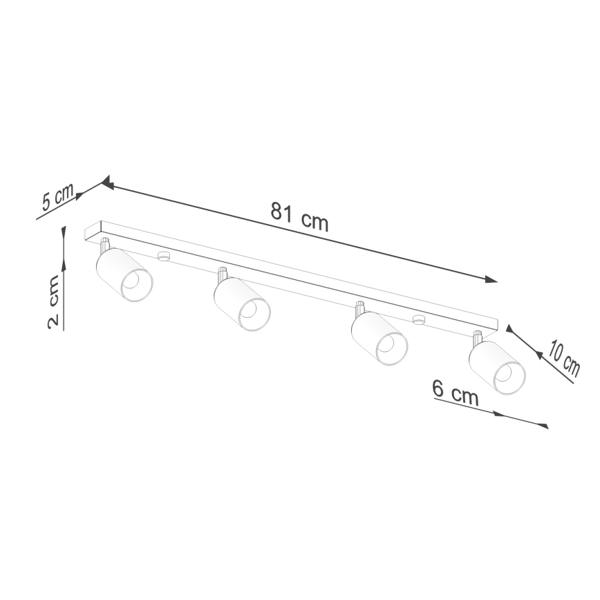 Spotlight WINX 4xGU10/10W/230V svart/krom