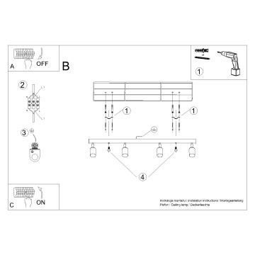 Spotlight WINX 4xGU10/10W/230V svart/krom