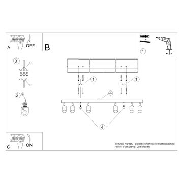 Spotlight WINX 6xGU10/10W/230V svart/krom